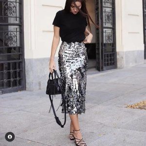 Zara Sequin Midi Skirt Special Edition